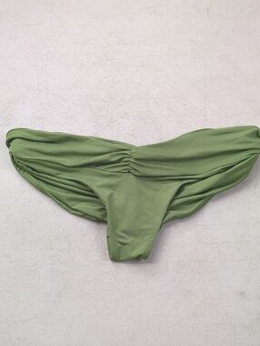 Nicolita Olive-Leaf Ruched Bikini Bottom